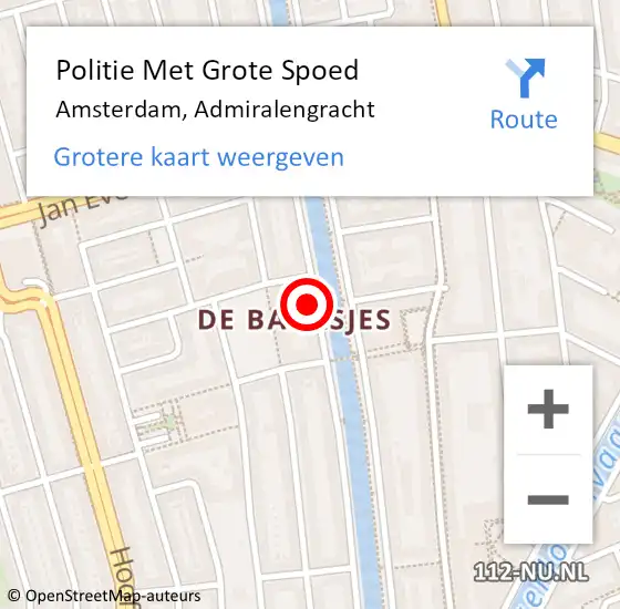 Locatie op kaart van de 112 melding: Politie Met Grote Spoed Naar Amsterdam, Admiralengracht op 30 mei 2024 15:13