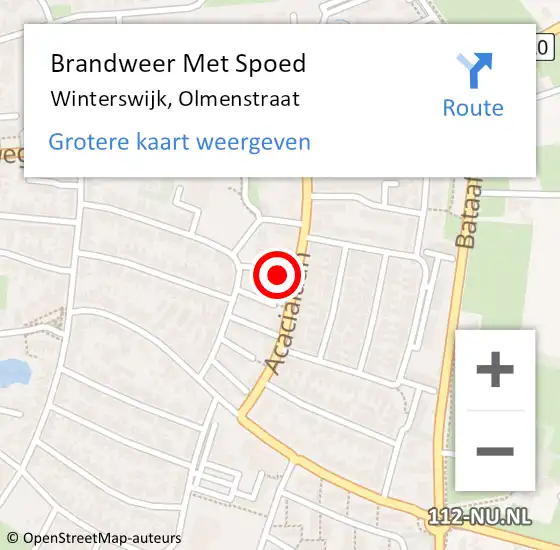 Locatie op kaart van de 112 melding: Brandweer Met Spoed Naar Winterswijk, Olmenstraat op 30 mei 2024 15:40