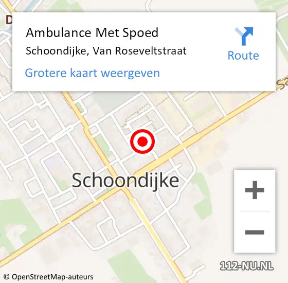 Locatie op kaart van de 112 melding: Ambulance Met Spoed Naar Schoondijke, Van Roseveltstraat op 7 oktober 2014 17:54