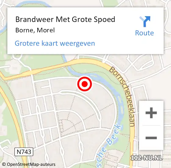 Locatie op kaart van de 112 melding: Brandweer Met Grote Spoed Naar Borne, Morel op 30 mei 2024 16:03