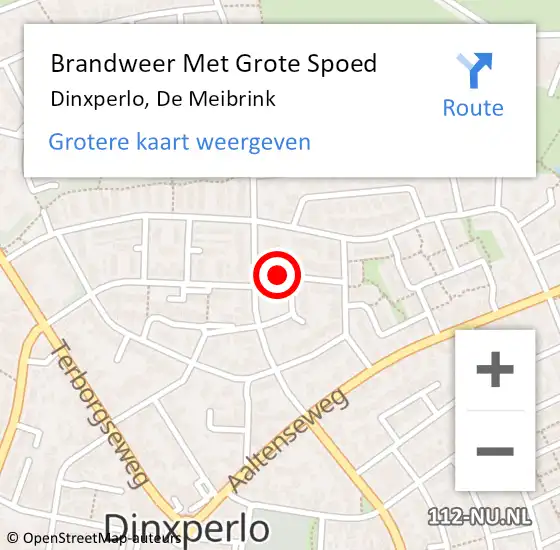 Locatie op kaart van de 112 melding: Brandweer Met Grote Spoed Naar Dinxperlo, De Meibrink op 30 mei 2024 16:24