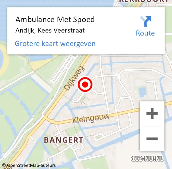 Locatie op kaart van de 112 melding: Ambulance Met Spoed Naar Andijk, Kees Veerstraat op 30 mei 2024 16:26