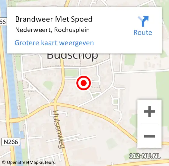 Locatie op kaart van de 112 melding: Brandweer Met Spoed Naar Nederweert, Rochusplein op 30 mei 2024 16:56
