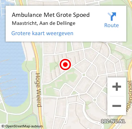 Locatie op kaart van de 112 melding: Ambulance Met Grote Spoed Naar Maastricht, Aan de Dellinge op 7 oktober 2014 18:02