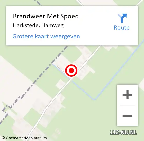 Locatie op kaart van de 112 melding: Brandweer Met Spoed Naar Harkstede, Hamweg op 30 mei 2024 17:37