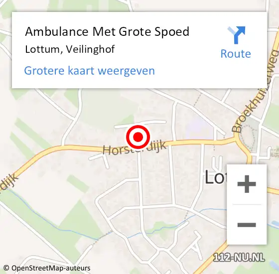 Locatie op kaart van de 112 melding: Ambulance Met Grote Spoed Naar Lottum, Veilinghof op 7 oktober 2014 18:15