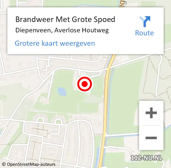 Locatie op kaart van de 112 melding: Brandweer Met Grote Spoed Naar Diepenveen, Averlose Houtweg op 30 mei 2024 19:18