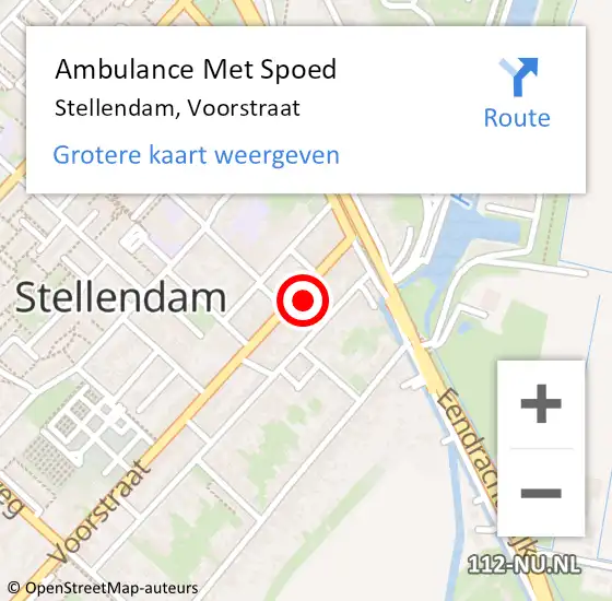 Locatie op kaart van de 112 melding: Ambulance Met Spoed Naar Stellendam, Voorstraat op 30 mei 2024 19:28