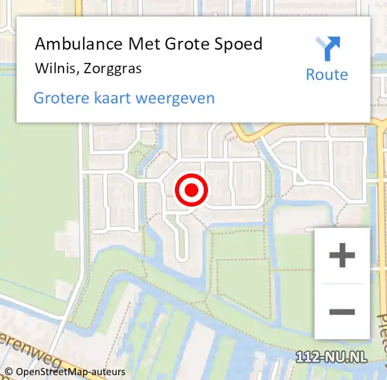 Locatie op kaart van de 112 melding: Ambulance Met Grote Spoed Naar Wilnis, Zorggras op 30 mei 2024 19:34