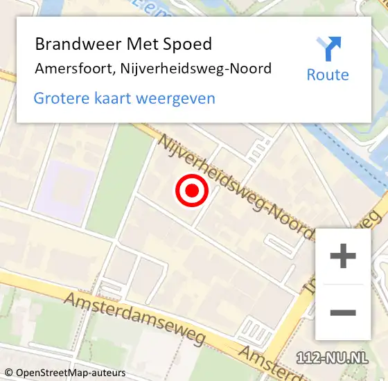 Locatie op kaart van de 112 melding: Brandweer Met Spoed Naar Amersfoort, Nijverheidsweg-Noord op 30 mei 2024 21:17