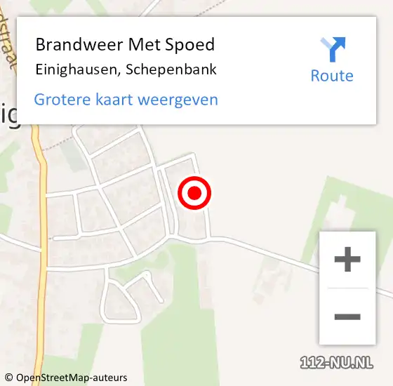 Locatie op kaart van de 112 melding: Brandweer Met Spoed Naar Einighausen, Schepenbank op 30 mei 2024 21:18