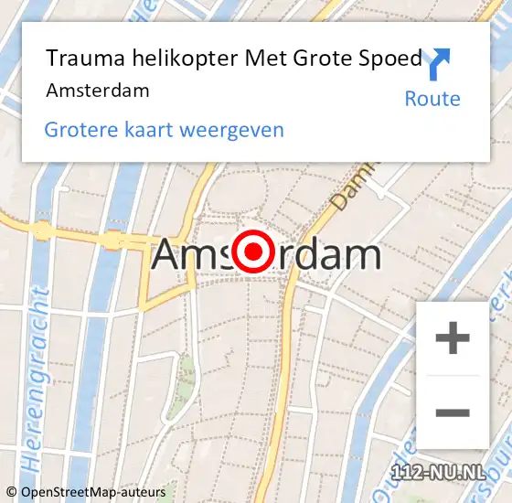 Locatie op kaart van de 112 melding: Trauma helikopter Met Grote Spoed Naar Amsterdam op 30 mei 2024 21:25