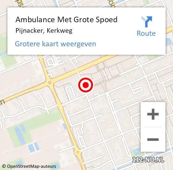 Locatie op kaart van de 112 melding: Ambulance Met Grote Spoed Naar Pijnacker, Kerkweg op 30 mei 2024 21:50