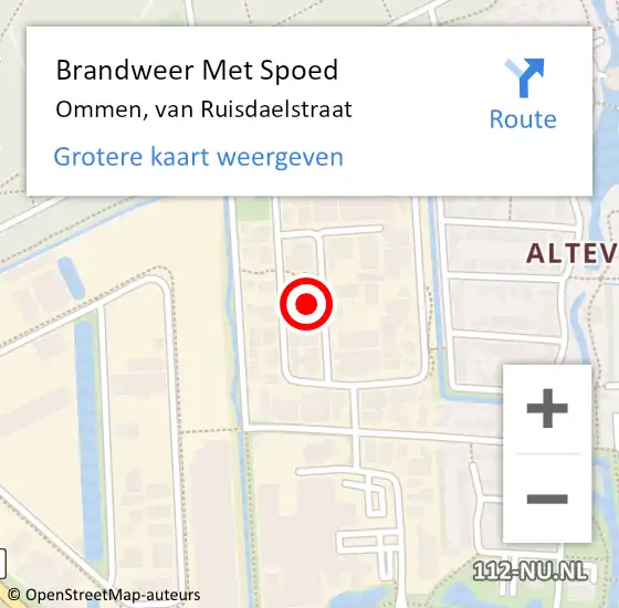 Locatie op kaart van de 112 melding: Brandweer Met Spoed Naar Ommen, van Ruisdaelstraat op 30 mei 2024 22:10