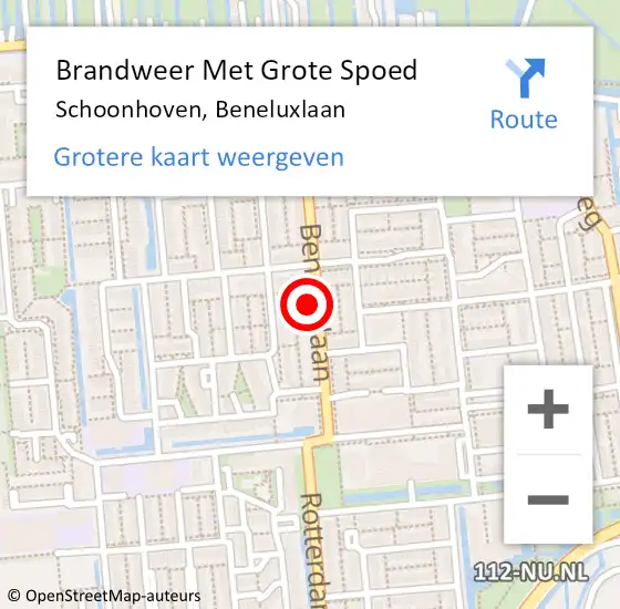 Locatie op kaart van de 112 melding: Brandweer Met Grote Spoed Naar Schoonhoven, Beneluxlaan op 30 mei 2024 23:20