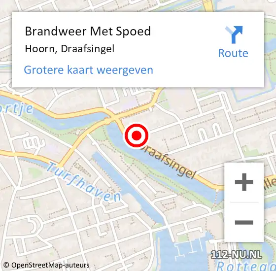 Locatie op kaart van de 112 melding: Brandweer Met Spoed Naar Hoorn, Draafsingel op 31 mei 2024 00:36