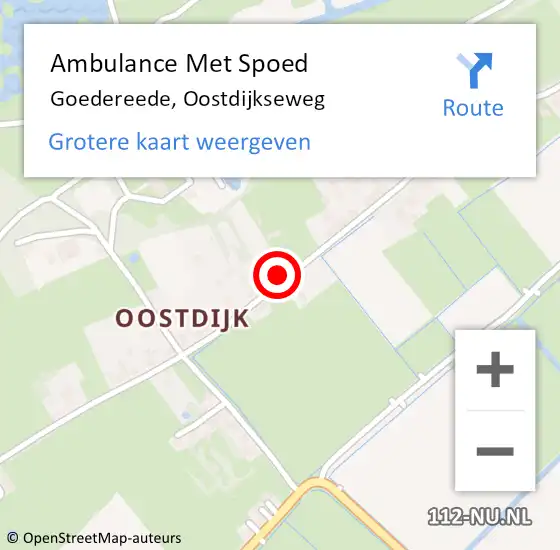 Locatie op kaart van de 112 melding: Ambulance Met Spoed Naar Goedereede, Oostdijkseweg op 31 mei 2024 01:45