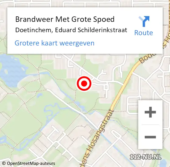 Locatie op kaart van de 112 melding: Brandweer Met Grote Spoed Naar Doetinchem, Eduard Schilderinkstraat op 31 mei 2024 04:18