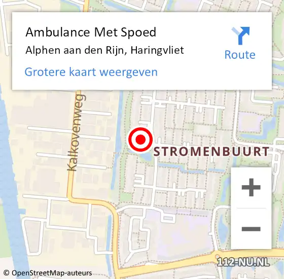 Locatie op kaart van de 112 melding: Ambulance Met Spoed Naar Alphen aan den Rijn, Haringvliet op 31 mei 2024 04:21