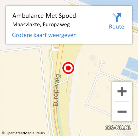 Locatie op kaart van de 112 melding: Ambulance Met Spoed Naar Maasvlakte, Europaweg op 31 mei 2024 06:45