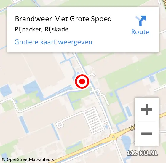 Locatie op kaart van de 112 melding: Brandweer Met Grote Spoed Naar Pijnacker, Rijskade op 31 mei 2024 06:47