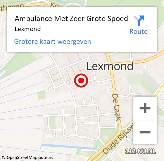 Locatie op kaart van de 112 melding: Ambulance Met Zeer Grote Spoed Naar Lexmond op 31 mei 2024 07:22