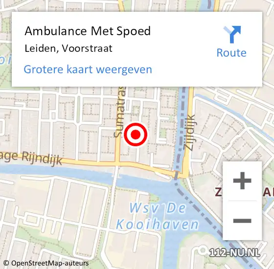 Locatie op kaart van de 112 melding: Ambulance Met Spoed Naar Leiden, Voorstraat op 31 mei 2024 07:43