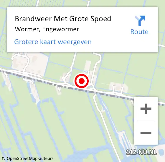 Locatie op kaart van de 112 melding: Brandweer Met Grote Spoed Naar Wormer, Engewormer op 31 mei 2024 08:02