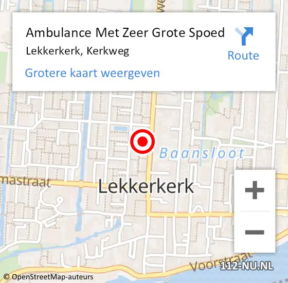 Locatie op kaart van de 112 melding: Ambulance Met Zeer Grote Spoed Naar Lekkerkerk, Kerkweg op 31 mei 2024 08:19