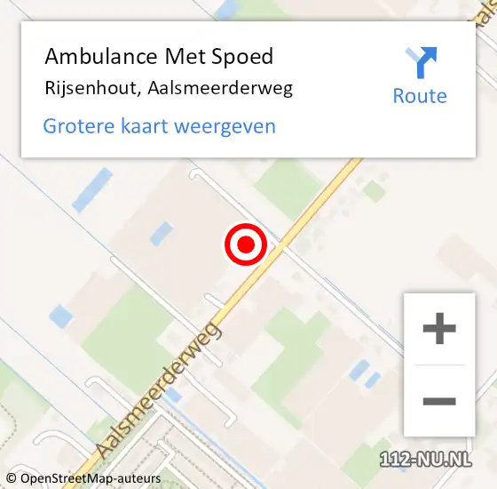 Locatie op kaart van de 112 melding: Ambulance Met Spoed Naar Rijsenhout, Aalsmeerderweg op 31 mei 2024 08:37