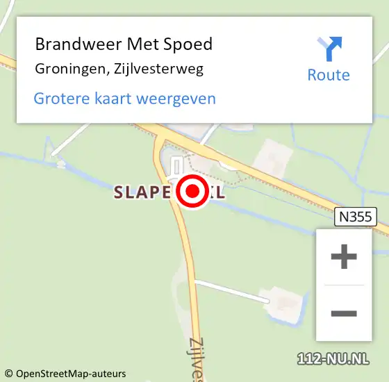 Locatie op kaart van de 112 melding: Brandweer Met Spoed Naar Groningen, Zijlvesterweg op 31 mei 2024 09:17