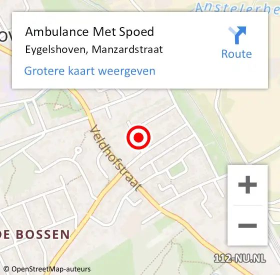 Locatie op kaart van de 112 melding: Ambulance Met Spoed Naar Eygelshoven, Manzardstraat op 7 oktober 2014 19:30