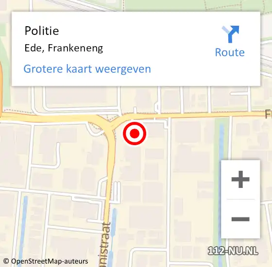 Locatie op kaart van de 112 melding: Politie Ede, Frankeneng op 31 mei 2024 10:59