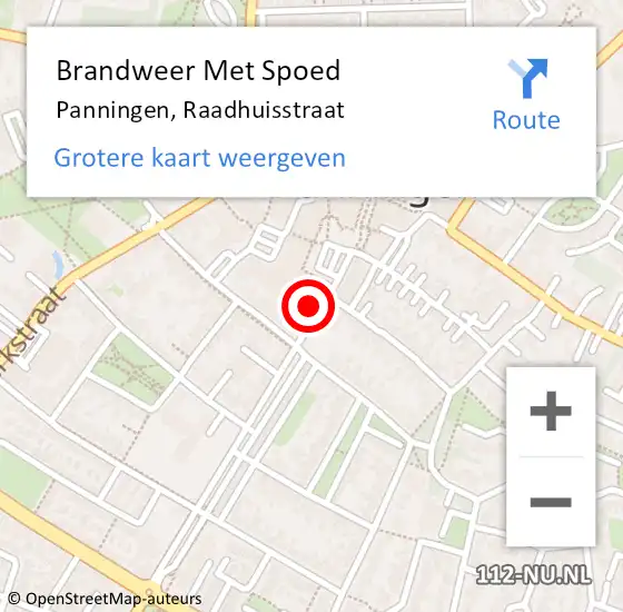 Locatie op kaart van de 112 melding: Brandweer Met Spoed Naar Panningen, Raadhuisstraat op 31 mei 2024 11:44