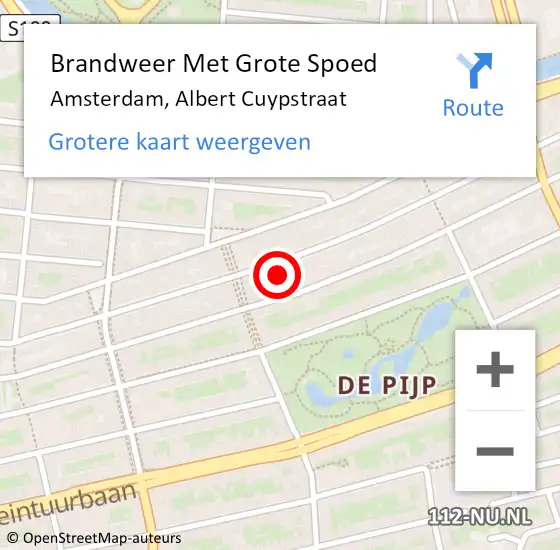 Locatie op kaart van de 112 melding: Brandweer Met Grote Spoed Naar Amsterdam, Albert Cuypstraat op 31 mei 2024 11:53