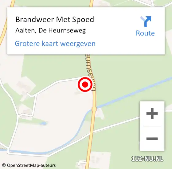 Locatie op kaart van de 112 melding: Brandweer Met Spoed Naar Aalten, De Heurnseweg op 31 mei 2024 11:53