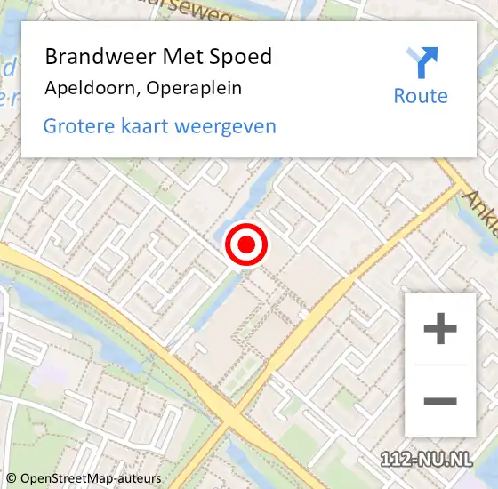 Locatie op kaart van de 112 melding: Brandweer Met Spoed Naar Apeldoorn, Operaplein op 31 mei 2024 12:02