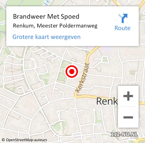 Locatie op kaart van de 112 melding: Brandweer Met Spoed Naar Renkum, Meester Poldermanweg op 31 mei 2024 12:21