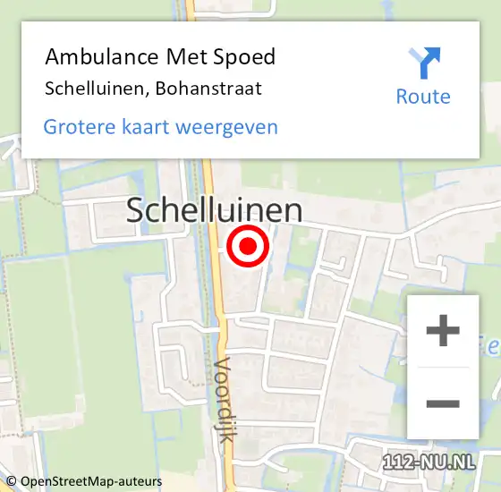 Locatie op kaart van de 112 melding: Ambulance Met Spoed Naar Schelluinen, Bohanstraat op 31 mei 2024 12:28