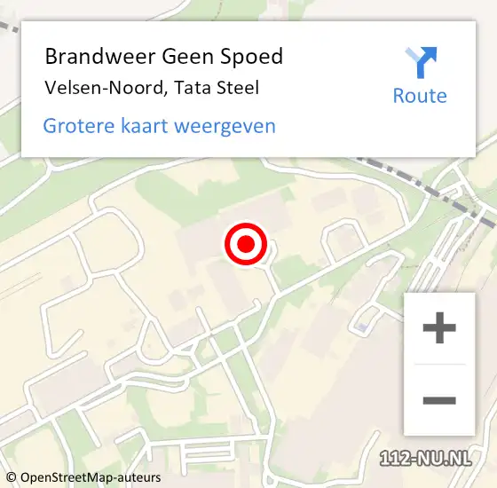 Locatie op kaart van de 112 melding: Brandweer Geen Spoed Naar Velsen-Noord, Tata Steel op 31 mei 2024 13:08