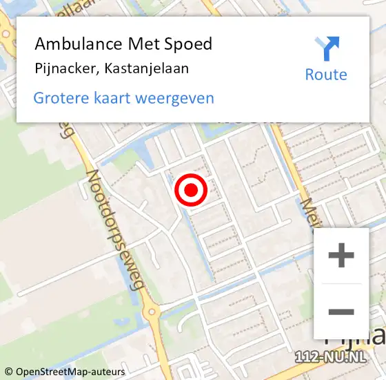 Locatie op kaart van de 112 melding: Ambulance Met Spoed Naar Nootdorp, Kastanjelaan op 31 mei 2024 13:13