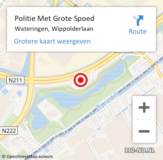 Locatie op kaart van de 112 melding: Politie Met Grote Spoed Naar Wateringen, Wippolderlaan op 31 mei 2024 13:29