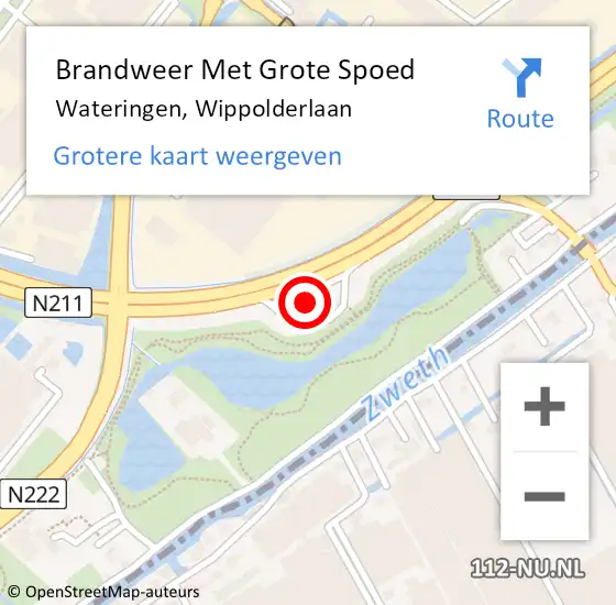 Locatie op kaart van de 112 melding: Brandweer Met Grote Spoed Naar Wateringen, Wippolderlaan op 31 mei 2024 13:29