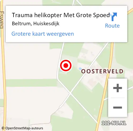 Locatie op kaart van de 112 melding: Trauma helikopter Met Grote Spoed Naar Beltrum, Huiskesdijk op 31 mei 2024 13:31