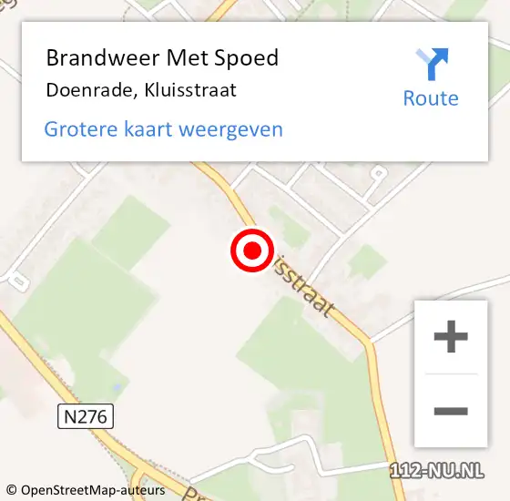 Locatie op kaart van de 112 melding: Brandweer Met Spoed Naar Doenrade, Kluisstraat op 31 mei 2024 13:37