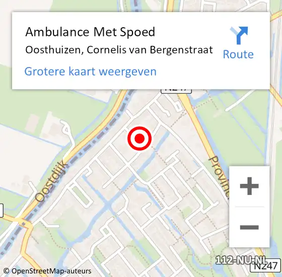 Locatie op kaart van de 112 melding: Ambulance Met Spoed Naar Oosthuizen, Cornelis van Bergenstraat op 31 mei 2024 14:02