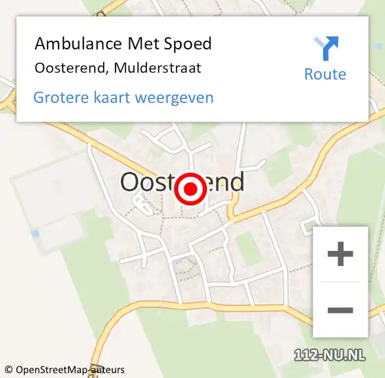 Locatie op kaart van de 112 melding: Ambulance Met Spoed Naar Oosterend, Mulderstraat op 31 mei 2024 14:05