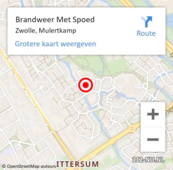 Locatie op kaart van de 112 melding: Brandweer Met Spoed Naar Zwolle, Mulertkamp op 31 mei 2024 14:16