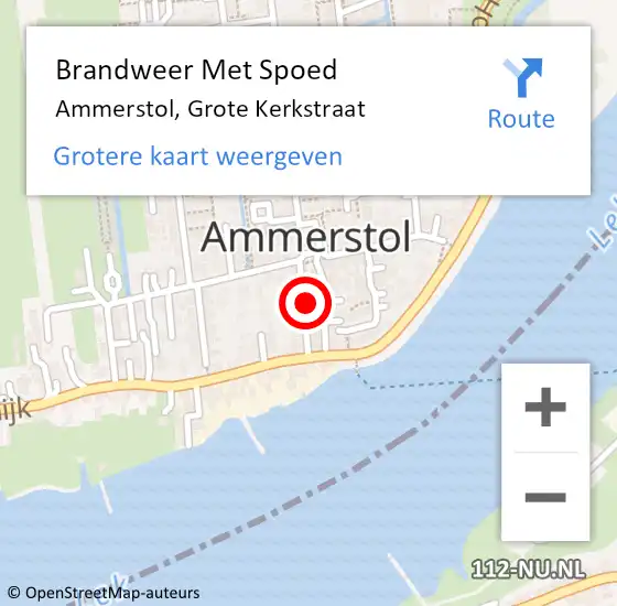 Locatie op kaart van de 112 melding: Brandweer Met Spoed Naar Ammerstol, Grote Kerkstraat op 31 mei 2024 14:16