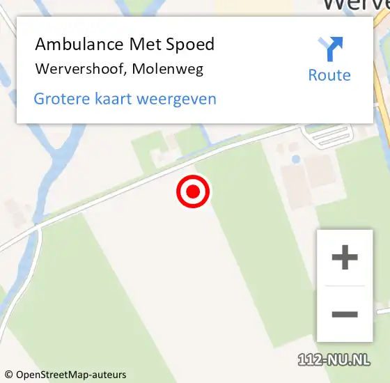 Locatie op kaart van de 112 melding: Ambulance Met Spoed Naar Wervershoof, Molenweg op 31 mei 2024 14:17